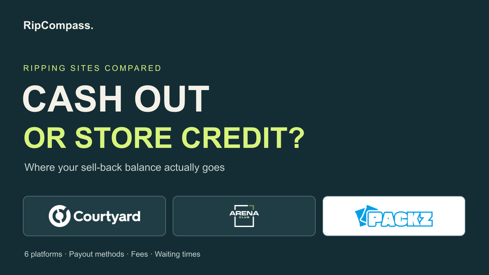 Cash out or store credit? RipCompass compares Courtyard, Arena Club and Packz withdrawal options