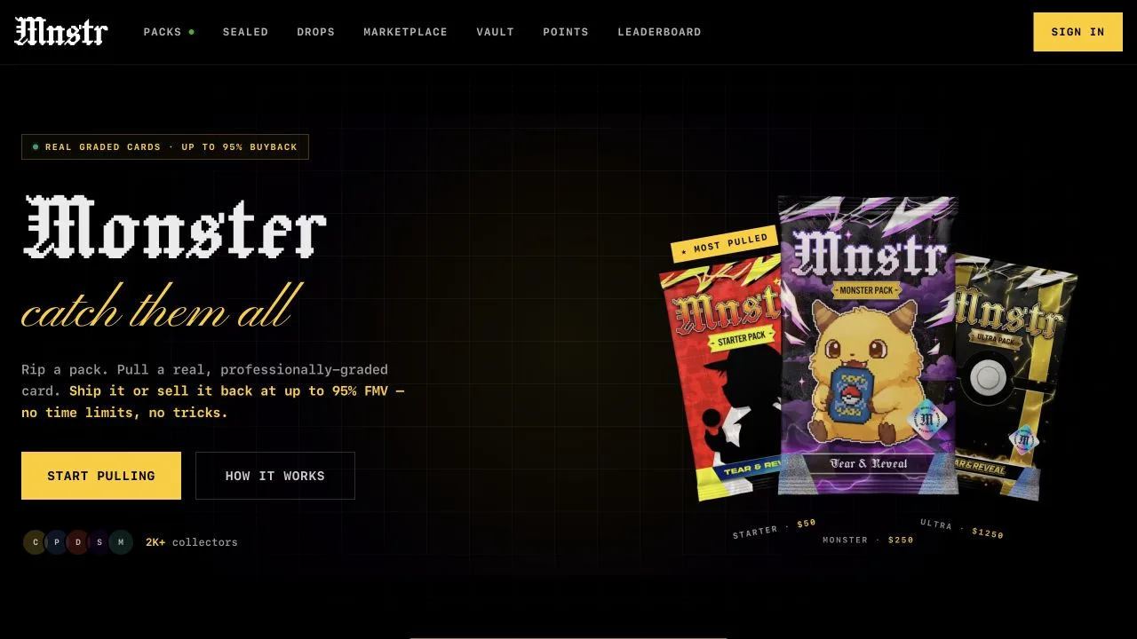 MNSTR (Monster): official platform overview, captured September 19, 2026