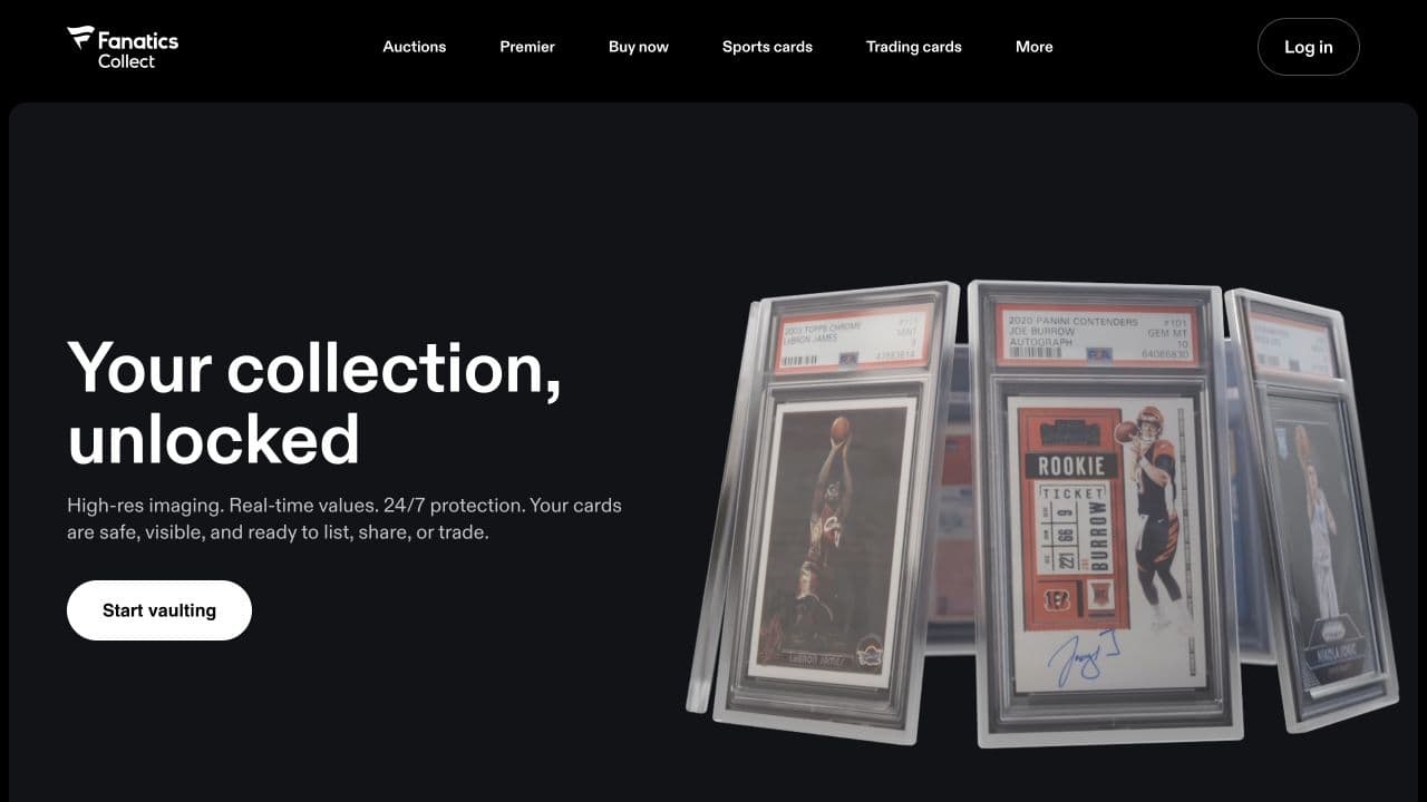 Fanatics Collect official vault page explaining collectible custody