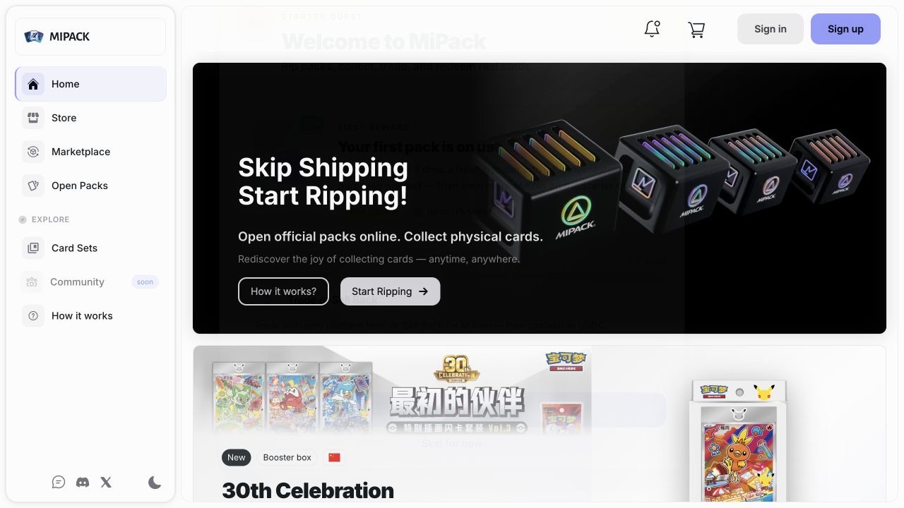Mipack: public catalog and product overview, captured September 17, 2026
