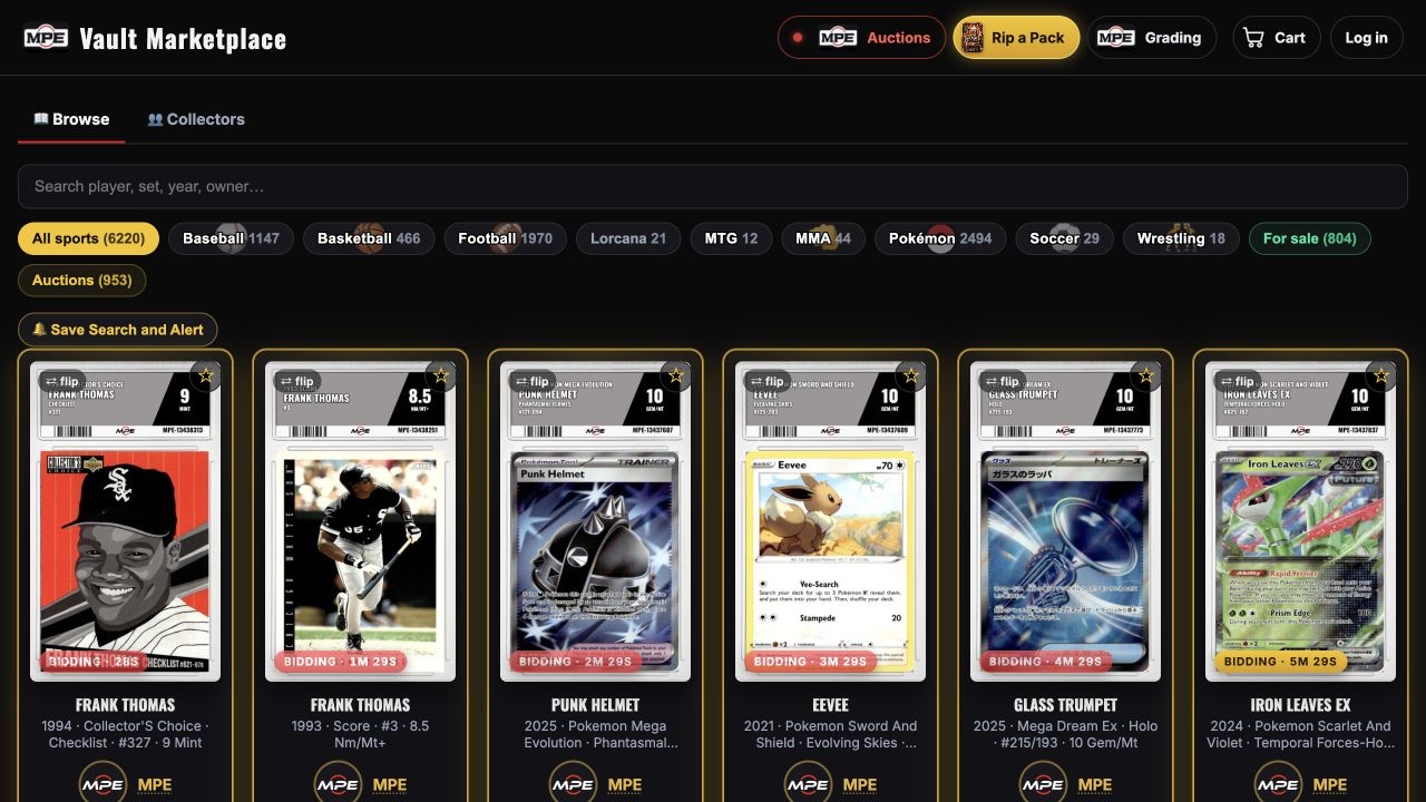 MPE / CardCollectorSuite product workflow and collection options