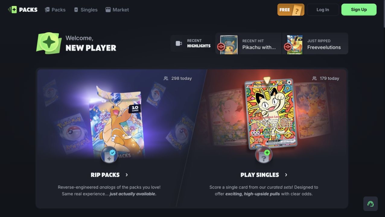 Packs.com: official homepage and product formats, captured September 17, 2026